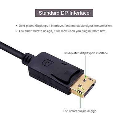 DisplayPort (DP) to VGA Adapter, Gold-Plated Display Port to VGA Adapter (Male to Female)