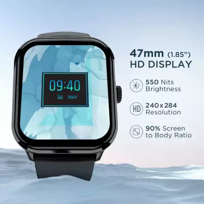 boAt Wave Infinity with 1.85" HD Screen, Functional Crown and Bluetooth Calling Smartwatch (Black)