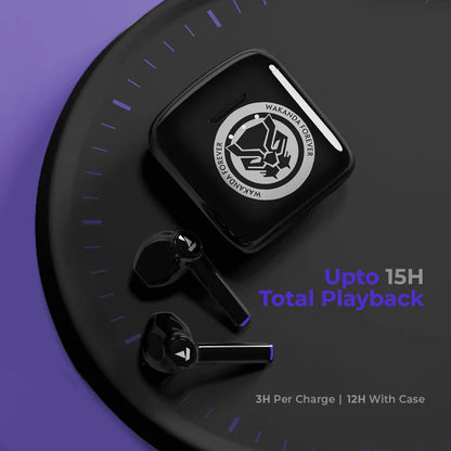 boAt Airdopes 131 Marvel Edition True Wireless Stereo Earphone with 650 mAh Charging Case - renewed (Kings Black)