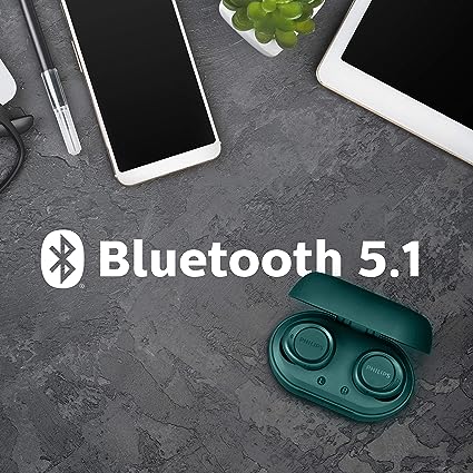 Philips Audio TAT1225BL/94 Bluetooth Truly Wireless in Ear Earbuds with Mic,18 Hours Playtime With Voice Assistant (Blue)