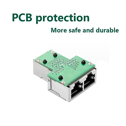 RJ45 Splitter Connectors Adapter 1X2 Ethernet Splitter Coupler Double Socket Hub Interface For Personal Computer, Laptop (Black)