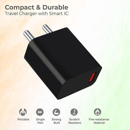 Champion 3Amp Single USB Port 15W Adapter | Wall Charger (Black)