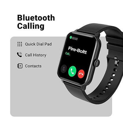 Fire-Boltt Ninja Calling 1.69"(4.29cm) Bluetooth Calling Smart Watch, Dial Pad, Speaker, AI Voice Assistant Gaming & 100+ Faces with SpO2 (Black)