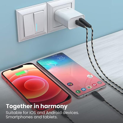 Portronics Adapto 45 20W Mach USB & Type-C Dual Output Super Fast Charger, Wall Adapter Power Delivery 3.0 Fast Charging (White)