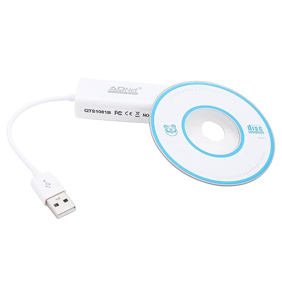 USB 2.0 to Lan Adapter, upto 10/100 Ethernet Network Internet LAN RJ45 Adapter Replacement for Desktop Laptop (White)