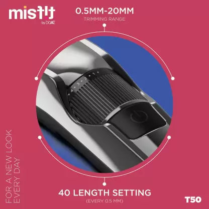 Misfit by boAt T50 Trimmer 160 mins Runtime 40 Length Settings (Black)
