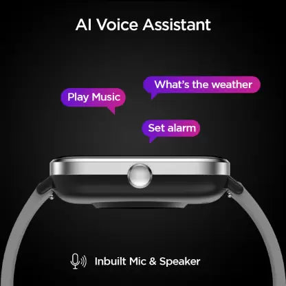 Fire-Boltt Ninja Calling Pro 4.29cm (1.69 inch) Bluetooth Calling Smartwatch with AI Voice Assistant (Silver)