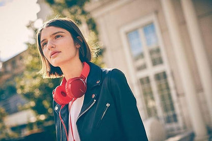 Sony MDR-XB550AP Wired Extra Bass On-Ear Headphones with Tangle Free Cable, 3.5mm Jack, Headset with Mic (Red)