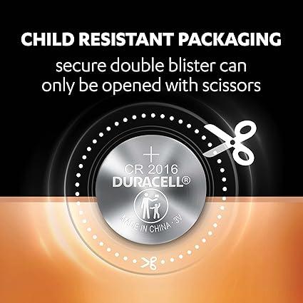 Duracell Specialty CR2016 Lithium Coin Battery 3V, Pack of 5 Suitable for use in keyfobs, Scales