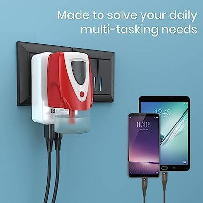 Portronics Adapto III Dual USB Adapter with 1 AC Power Socket 3.4Amp Total Output (White)