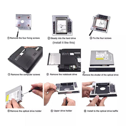 HDD/SSD Caddy 9.5mm Ã¢â‚¬â€œ 2nd SATA Hard Drive Tray for Laptop CD/DVD Slot (SATA III)