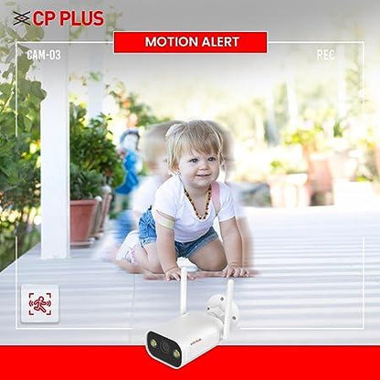 CP PLUS CP-V47A 4MP Wi-Fi Bullet , Outdoor Bullet Camera | 4mm Fixed Lens | Support Spotlight | Two Way Talk |Full Colour Night Vision (White)