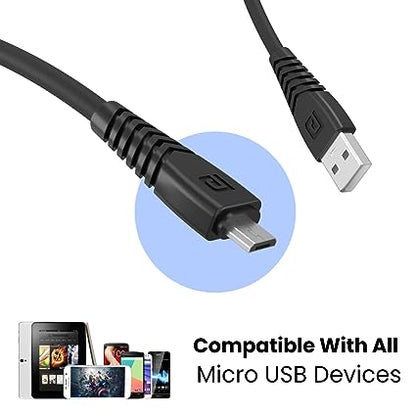 Portronics Konnect Core Micro USB Cable Tangle-Free with 3A Rapid Charging & 480mbps Data Transmission 1M (Black)