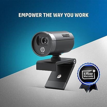 HP W100 480P 30 FPS Digital Webcam with Built-in Mic, Plug and Play Setup, Wide-Angle View for Video Calling on Skype, Zoom, Microsoft (Black)