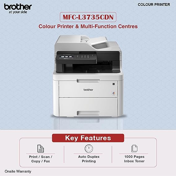 Brother MFC-L3735CDN Network Colour LED Multifunction Centre with Duplex & Networking Technology