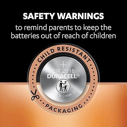 Duracell Specialty CR2016 Lithium Coin Battery 3V, Pack of 5 Suitable for use in keyfobs, Scales
