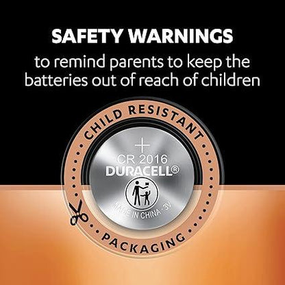 Duracell Specialty CR2016 Lithium Coin Battery 3V, Pack of 5 Suitable for use in keyfobs, Scales