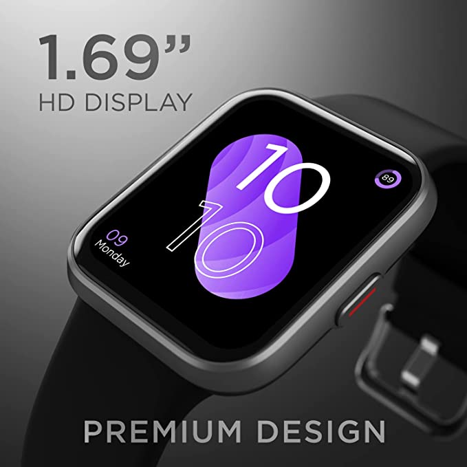 boAt Xtend Talk Smart Watch with Advanced Dedicated Bluetooth Calling Chip, Built-in Alexa, 1.69" HD Display (Black)