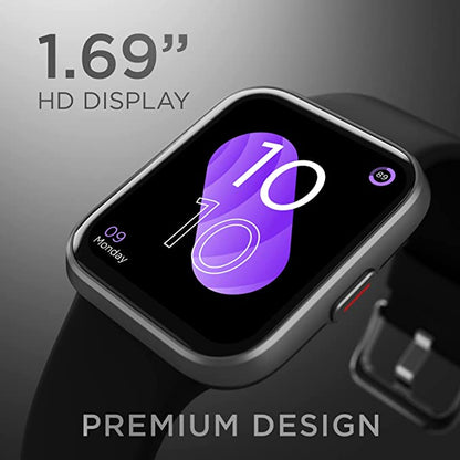 boAt Xtend Talk Smart Watch with Advanced Dedicated Bluetooth Calling Chip, Built-in Alexa, 1.69" HD Display (Black)