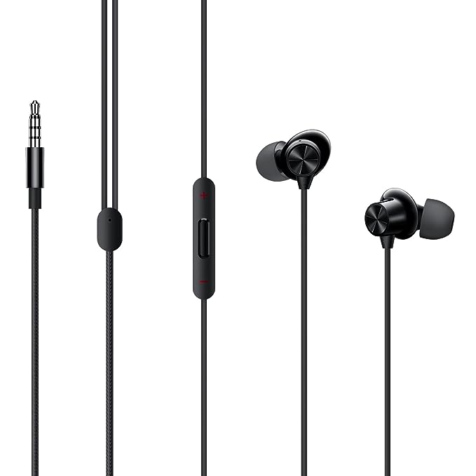 OnePlus Nord Wired Earphones with mic, 3.5mm Audio Jack, Enhanced bass with 9.2mm Dynamic Drivers (Black)