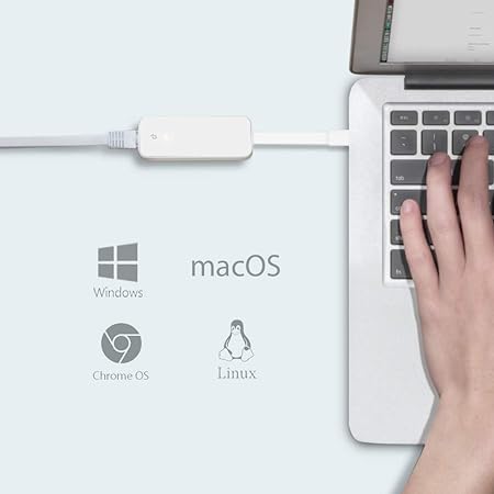 TP-Link UE300C USB 3.0 Type-C-RJ45 Gigabit Ethernet Network Adapter,LAN Wired Adapter for Ultrabook,Chromebook,Laptop,Desktop (White)