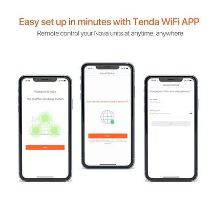 Tenda MW3 Whole Home Mesh WiFi System, Dual Band AC1200 Mbps Router Replacement for Smart Home (White, Pack of 2)