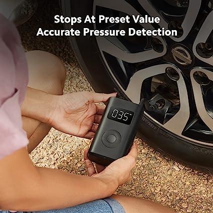 Xiaomi 150 PSI Portable Electric Tyre Air Pump for Car & Bike | Digital Display | 5 Air Fill Modes | LED Light |Type C (Black)