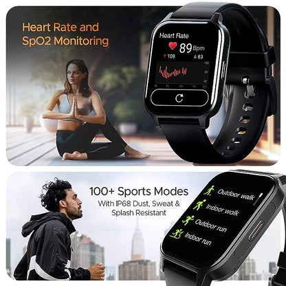 boAt Xtend Call Plus Smart Watch with 1.91" HD Display, Advanced BT Calling, Coins, ENx Tech, HR & SpO2,100+Sports Modes(Active Black)