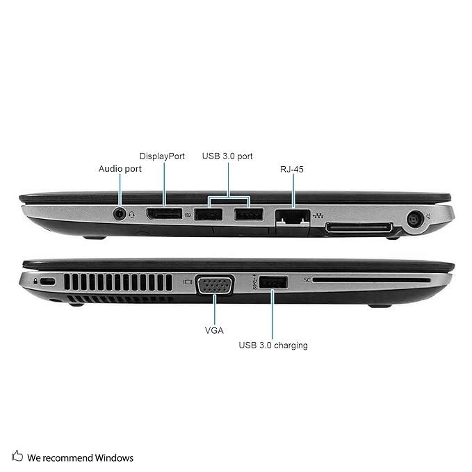 HP EliteBook 820 G1 Intel Core i5 4th Gen 8GB Ram, 500GB Hard Drive 31.7cm (12.5 Inches) ,Windows 10 Pro (Refurbished)