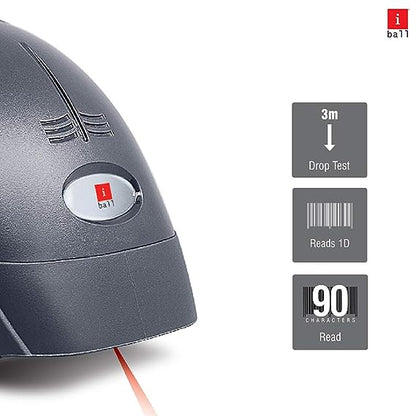 iBall LS-392 Wired USB Optical Laser High Speed 1D Barcode Scanner Reader (Black)