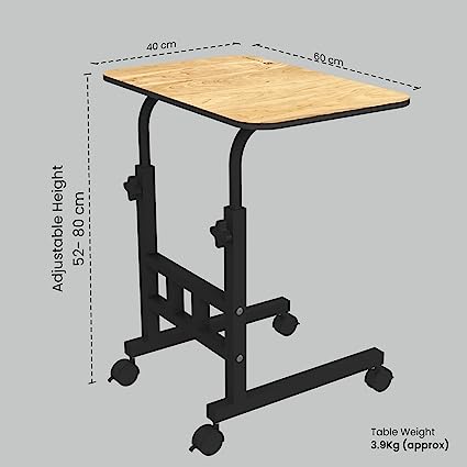 Portronics My Buddy D Wood Multipurpose Movable & Adjustable Table for Computer & Laptop (Brown)