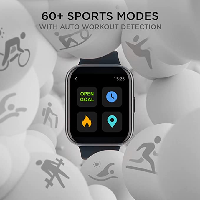 boAt Xtend Talk Smart Watch with Advanced Dedicated Bluetooth Calling Chip, Built-in Alexa, 1.69" HD Display (Black)