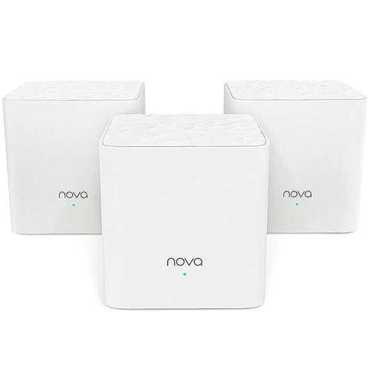 Tenda MW3 Whole Home Mesh WiFi System, Dual Band AC1200 Mbps Router Replacement for Smart Home, 3000 sq. ft Network Coverage (White, Pack of 3)