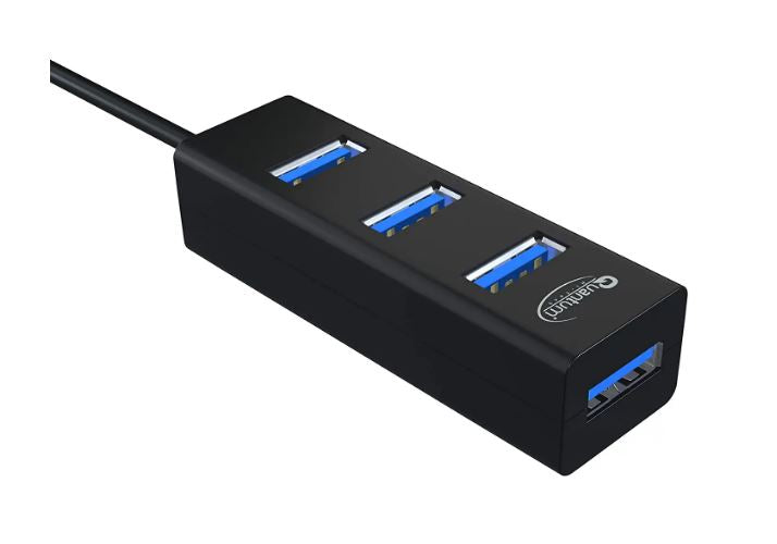 USB 3.0 Hub with 4 Ports, Hi-Speed Data Transfer, LED Indication, DC 5V Power Jack & Fuse Protection For Multi Device Connection, Plug Play Usage