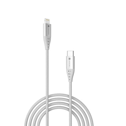 Portronics Konnect L1 20W Type C to 8 Pin Quick Charging Cable with Nylon Braided, Metal Heads, 1 m Length for Smartphone