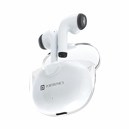 Portronics Harmonics Twins S4 Smart TWS Earbuds, Bluetooth 5.3, 16Hrs Playtime, 13mm Dynamic Drivers, Heavy Bass, Type C