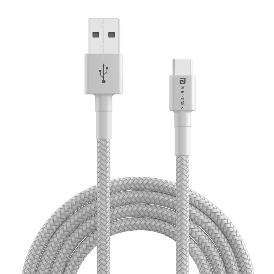Portronics Konnect B Type C Cable with 3.0A Output, Nylon Braided, Fast Data Sync, Tangle Resistant 1M