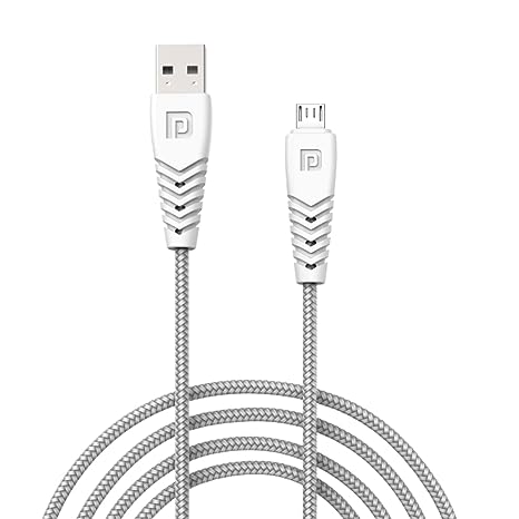 Portronics Konnect B Nylon Braided Micro USB Cable with PVC Heads, 3.0A Fast Charging & Data Sync for Smartphones ,Tablets , Laptops