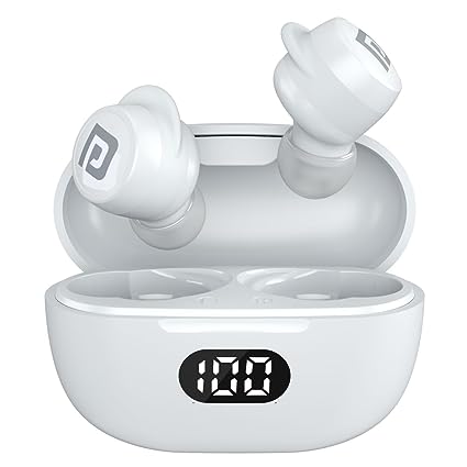 Portronics Harmonics Twins S5 Smart TWS Earbuds with LED Display, 15Hrs Playtime, Bluetooth 5.2, Music & Game Modes, Voice Assistant