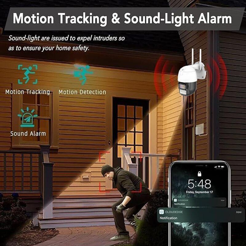 WiFi CCTV Camera | 3MP Outdoor PTZ Security Camera with OKAM App Support, WiFi + LAN Port, ONVIF Compatible, 12V Power Supply, Night Vision & Motion Detection