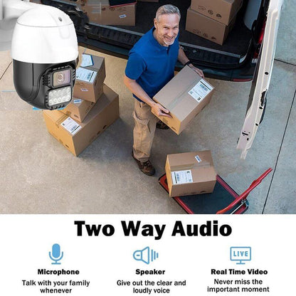 WiFi CCTV Camera | 3MP Outdoor PTZ Security Camera with OKAM App Support, WiFi + LAN Port, ONVIF Compatible, 12V Power Supply, Night Vision & Motion Detection