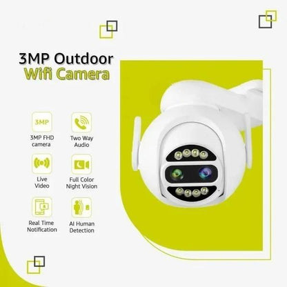 WiFi CCTV Camera | 3MP Outdoor Security Camera with 10X Hybrid Zoom, Full Color Night Vision, Motion Detection, Two-Way Audio, Remote Access via OKAM App