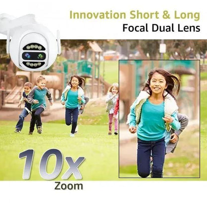 WiFi CCTV Camera | 3MP Outdoor Security Camera with 10X Hybrid Zoom, Full Color Night Vision, Motion Detection, Two-Way Audio, Remote Access via OKAM App