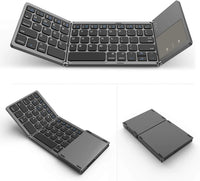 Wireless Foldable Bluetooth Keyboard with Touchpad, Slim Portable Design for Tablets & Laptops