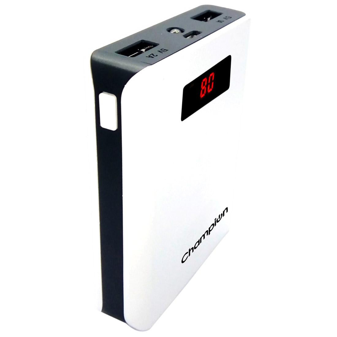Champion Z-10 10400mAh Digital Power Bank - High-Capacity Portable Charger with LED Display (Multicolor )