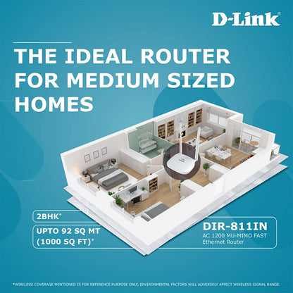 D-Link DIR-811IN 1200 Mbps Wi-FI Router With Fast Ethernet Ports