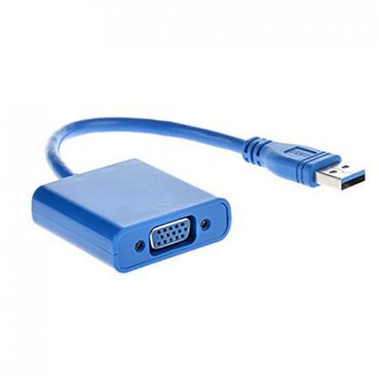 USB 3.0 to VGA Multi-display video converter External Cable Adapter for Windows 7/8 (Blue/Black)
