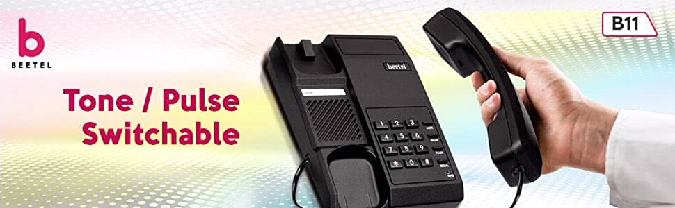 Beetel B11 Corded Landline Phone, Ringer Volume Control, LED for Ring Indication, Wall/Desk Mountable, Classic Design, Clear Call Quality (Black)