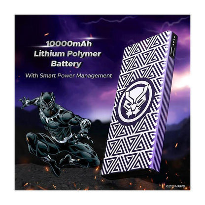 boAt EnergyShroom PB300 Black Panther 10000mAh Power Bank with 22.5w Fast Charging, 12-Layer Smart IC Protection, LED Indicators