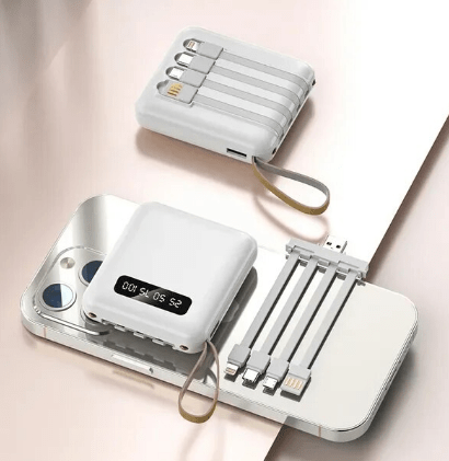 Champion 10000mAh Power Bank | Fast Charging Power Bank with in-Built 4 in 1 Data Cable | Dual LED Torch | Battery Storage Indicator